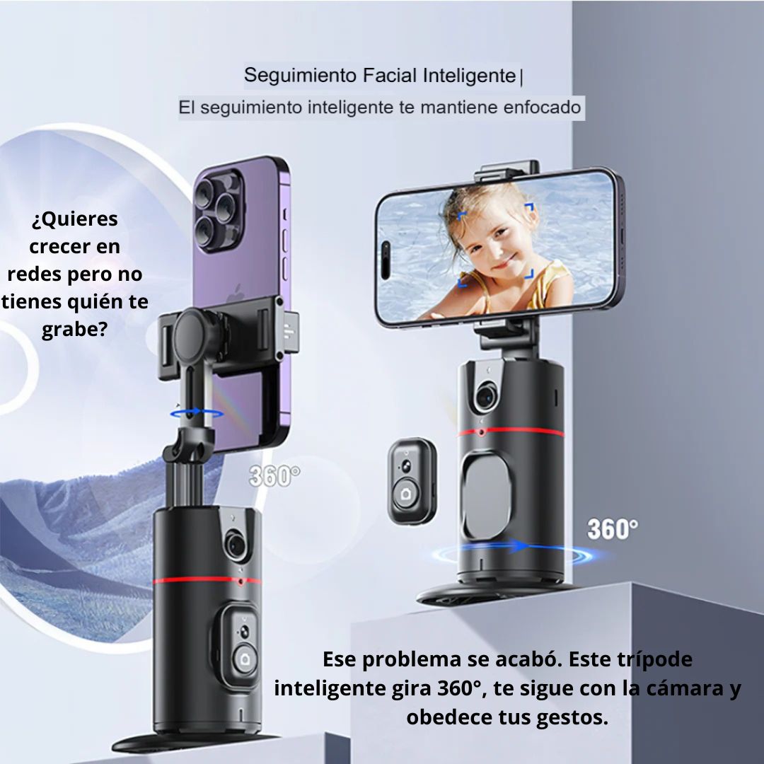 Trípode 360° Inteligente con Seguimiento Facial Automático 🤳